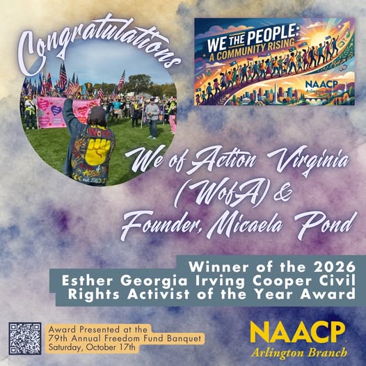 Congratulations - WofA & Found, Micaela Pond - Winner of the 2026 Esther Georgia Irving Cooper Civil Rights Activist of the Year Award