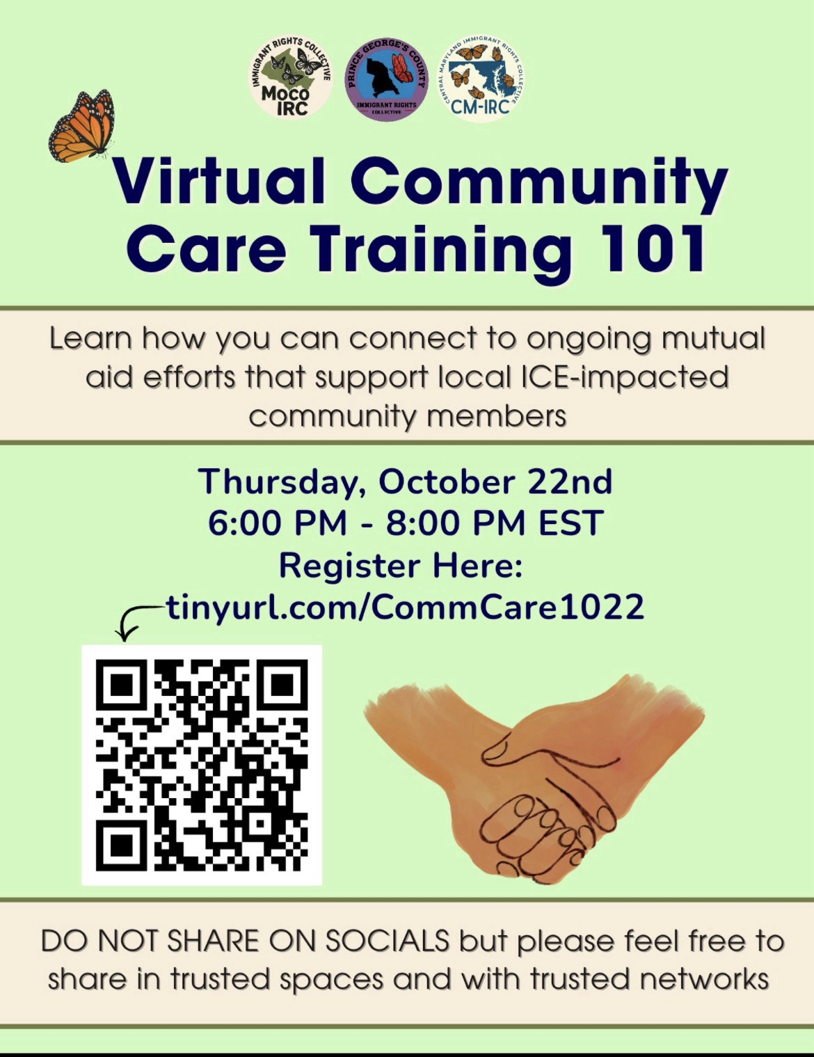 Virtual Community Care Training 101 | Learn how you can connect to ongoing mutual aid efforts that support local ICE-impacted community members.